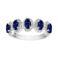 Diamond Halo Sapphire Ring (14K)