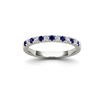 Diamond & Blue Sapphire Ring (14K)