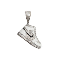 Zirconia Enamel Sneaker Shoe Pendant (Silver)