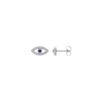 Amethyst and White Sapphire Evil Eye Stud Earrings (Silver) main - Popular Jewelry - New York