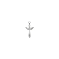 Angel Wings Heart Cross Pendant (Silver) diagonal - Popular Jewelry - New York
