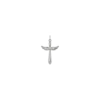 Angel Wings Heart Cross Pendant (Silver) front - Popular Jewelry - New York