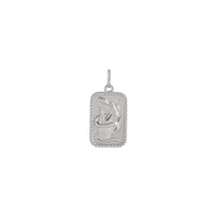 Celestial Snake and Hand Beaded Bar Pendant (Silver) front - Popular Jewelry - New York