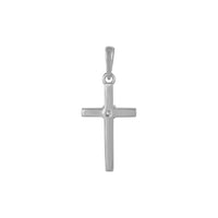 Diamond Center Cross Pendant (Silver) back - Popular Jewelry - New York