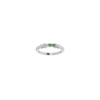 Green Tourmaline Bow Stackable Ring (Silver) front - Popular Jewelry - New York