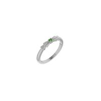 Green Tourmaline Bow Stackable Ring (Silver) main - Popular Jewelry - New York