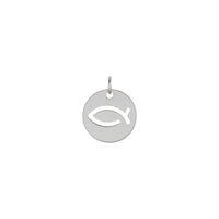 Ichthus Religious Fish Symbol Pendant (Silver) front - Popular Jewelry - New York