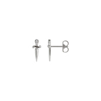 Natural Diamond Dagger Stud Earrings (Silver) main - Popular Jewelry - New York
