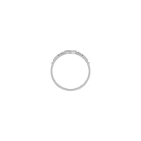 Natural Diamond Dotted Heart Signet Ring (Silver) setting - Popular Jewelry - New York