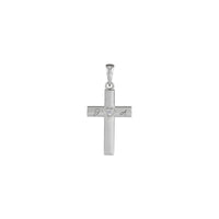 Natural Diamond Hearted Cross Pendant (Silver) engraved - Popular Jewelry - New York