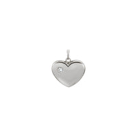 Natural Diamond Puff Heart Pendant (Silver) front - Popular Jewelry - New York