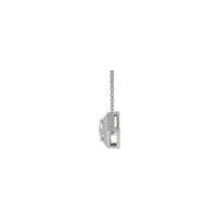 Natural Diamond Solitaire Hexagon Necklace (Silver) side - Popular Jewelry - New York