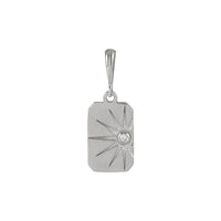 Natural Diamond Sun Tag Pendant (Silver) front - Popular Jewelry - New York