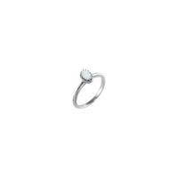 Natural White Opal Crown Ring (Silver) main - Popular Jewelry - New York
