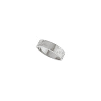 Rose Relief Pattern Band Ring (Silver) diagonal - Popular Jewelry - New York