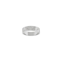Rose Relief Pattern Band Ring (Silver) front - Popular Jewelry - New York