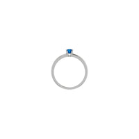 Round Natural Blue Sapphire Solitaire Ring (Silver) setting - Popular Jewelry - New York