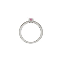 Round Natural Pink Tourmaline Stackable Ring (Silver) side - Popular Jewelry - New York