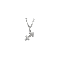 Sagittarius Zodiac Sign Diamond Necklace (Silver) front - Popular Jewelry - New York