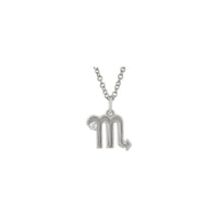Scorpio Zodiac Sign Diamond Necklace (Silver) front - Popular Jewelry - New York
