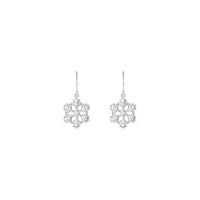 Snowflake Dangle Earrings (Silver) front - Popular Jewelry - New York