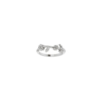 Three Flowers Stackable Ring (Silver) front - Popular Jewelry - New York