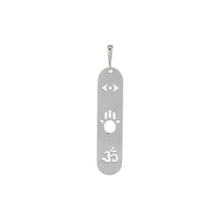 Triple Protection Cartouche Pendant (Silver) front - Popular Jewelry - New York