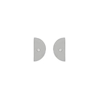 White Diamond Quarter Moon Stud Earrings