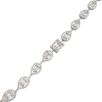 Zirconia Halo Teardrop Bracelet (Silver)