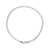 Elongated Cable Link Bracelet (Silver) front - Popular Jewelry - New York