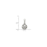 3D Classic Football / Soccer Ball Pendant (Silver)