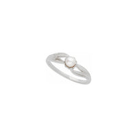Cultured Freshwater Pearl Ring (Silver) diagonal - Popular Jewelry - New York