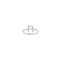 Initial R Ring (Silver) front - Popular Jewelry - New York