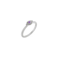 Natural Amethyst Stackable Evil Eye Ring (Silver) main - Popular Jewelry - New York