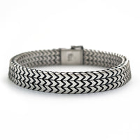 Triple Chevron Row Antiqued Bracelet (Silver) Popular Jewelry - New York