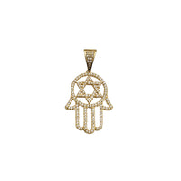 Yellow Gold Star David Hamsa Pendant (14K)