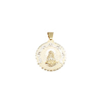 Two-Tone Saint Barbara Circular Medallion Pendant (14K)