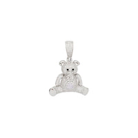 Iced-Out Teddy Bear Pendant (Silver)