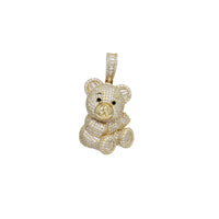 Iced-Out Teddy Bear Pendant (Silver)