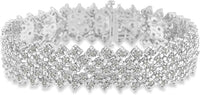 Zirconia Five-Rows Fancy Bracelet (Silver)