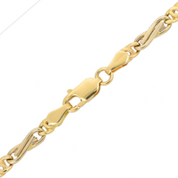 Fancy Tiger-eye Link Bracelet (14K).
