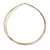 Triple Wheat Omega Necklace (18K)