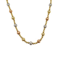 Tricolor Moon Cut Bead Chain (14K)