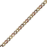 Tricolor Diamond-cuts Horseshoes Fancy Lady Bracelet (14K)
