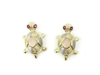 Tricolor Turtle Earrings (14K)