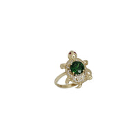 Turtle Green Stone Ring (14K)