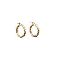Tricolor Diamond-Cut Twist Earrings (14K)