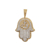 Two Tone Diamond Hamsa and Allah Pendant (14K)