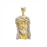 Two Tone Jesus Head Pendant (14K)