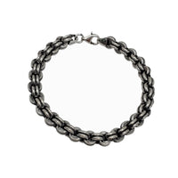 Antique Finish Round Double Rolo Chain (Silver)